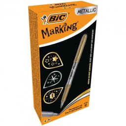 Bic Marking Caja 12 Marcadores Permanentes Oro/Plata Metálico