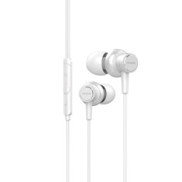 Auriculares Aiwa ESTM-500 con cable alámbricos 3,5 mm para llamadas y música blancos