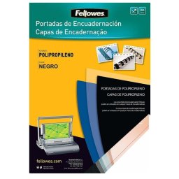 Fellowes Pack de 100 Portadas Negras de Polipropileno 500 Micras