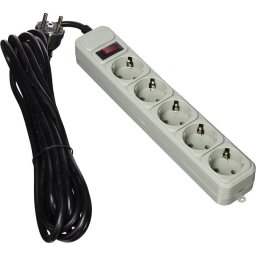 Gembird SPG3-B-15C Regleta Protectora de Sobretensión 5 Tomas Schuko con Interruptor 4.5m Blanca
