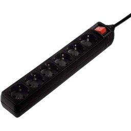 Hama Regleta 6 Tomas Schuko con Interruptor Negra