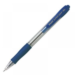 Pilot Super Grip M Caja 12 Bolígrafos Retráctiles Tinta de Aceite Azules