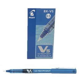 Pilot V5 Caja 12 Rotuladores Tinta Líquida Azul