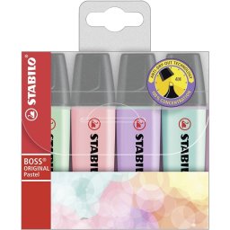STABILO Boss Original Pastel 4 Marcadores Fluorescentes