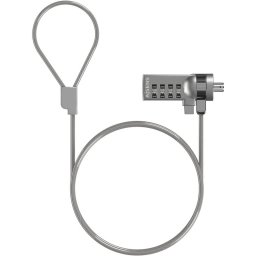 Aisens Cable Seguridad con Cerradura de Combinación para Ordenador/Monitor/Portátil 1.5M