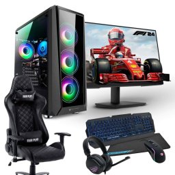 PC Racing Cosmo Pack PC Gaming Intel Core i5-12400F/16GB/1TB+256GB SSD/RTX 3050 + Pantalla 24' FullHD + Silla Gaming + Combo