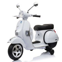 Ataa Cars Moto Eléctrica Vespa Clásica con Licencia Piaggio 12V Blanca