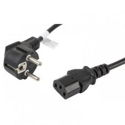 Lanberg Cable de Extensión CEE 7/7 a IEC 320 C13 Macho/Hembra 1.8m VDE Negro