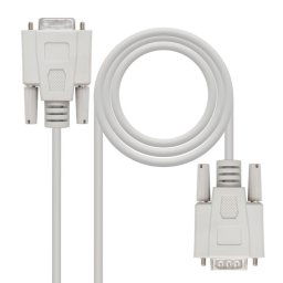 Nanocable Cable Serie RS232 DB9 Macho a DB9 Hembra 1.8m Beige