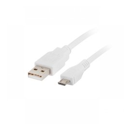 Lanberg Cable Micro USB a USB 2.0 1m Blanco