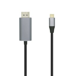 Aisens Cable USB-C a DisplayPort Macho/Macho 0.8m Plateado/Negro