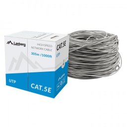 Lanberg Bobina Cable de Red RJ45 Cat.5E UTP Rigido CCA 305m Gris