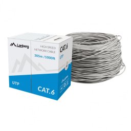 Lanberg Bobina Cable de Red RJ45 Cat.5 UTP Rígido CCA 305m Gris
