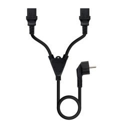Nanocable Cable de Alimentación Schuko CEE7/7 Macho a 2xC13 Hembra 1.8m Negro