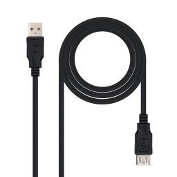 Nanocable Cable USB 2.0 Tipo A Macho/Hembra 1.8m Negro