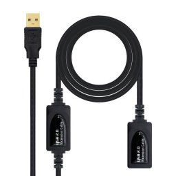 Nanocable Cable Prolongador USB 2.0 Tipo A Macho/Hembra 10m Negro