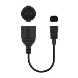 Nanocable Cable Adaptador C14 a CEE7 Macho/Hembra 25cm