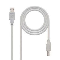 Nanocable Cable Impresora USB 2.0 Tipo A/B Macho/Macho 1m Beige