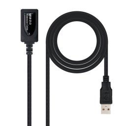 Nanocable Cable Prolongador USB 2.0 Tipo A Macho/Hembra 5m Negro