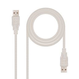 Nanocable Cable USB 2.0 Tipo A Macho/Macho 3m Beige