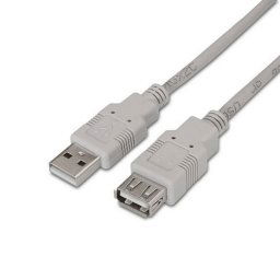 Nanocable Cable Prolongador USB 2.0 Tipo A Macho/Hembra 3m Beige