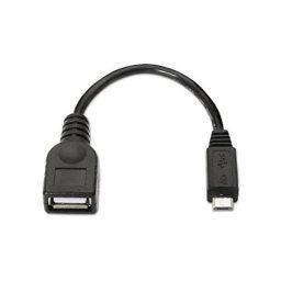 Nanocable Cable OTG USB 2.0 Micro USB-B Macho a USB-A Hembra 15cm Negro