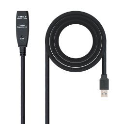 Nanocable Prolongador Amplificado USB 3.0 A/M-A/H 5m Negro