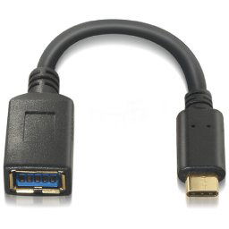 Nanocable Cable USB 3.1 Tipo C a USB Tipo A Macho/Hembra 15cm Negro
