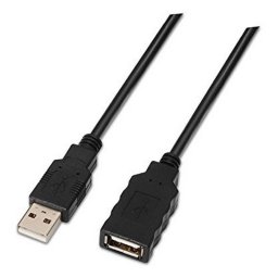 Nanocable Cable Prolongador Amplificador USB 2.0 Tipo A Macho/Hembra 15m Negro