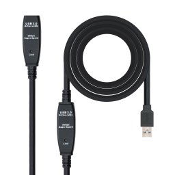 Nanocable Prolongador Amplificado USB 3.0 A/M-A/H 10m Negro