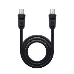 Nanocable Cable Coaxial Antena Analógico TV 75 OHM 1.8m Negro