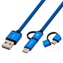 CoolBox Cable Multi USB 2.0 MicroUSB/USB-C 1m Azul