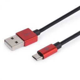 Maillon Cable Micro USB 2.4A Aluminio Rojo 1m