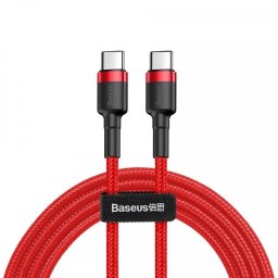 Baseus Cafule Cable USB Tipo-C a Tipo-C Carga Rápida 3.0 Power Delivery 2.0 60W 1m Rojo