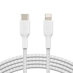 Belkin Boost Charge Cable Trenzado Carga Rápida USB-C a Lightning 2m Blanco