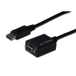 Digitus Cable Adaptador Displayport a VGA 15cm Negro