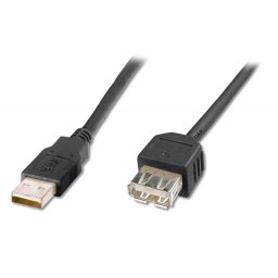 Digitus Cable USB 2.0 AM/AH Alargador Macho/Hembra 1.8M Negro
