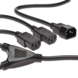 Digitus Duplicador de Alimentación C14/C13 1.7m Negro