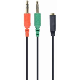 Gembird CCA-418 Cable Adaptador de Audio 3.5mm Hembra a 2 x 3.5mm Macho 0.2m