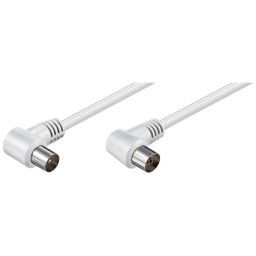 Goobay Cable Coaxial Antena Acodado 1.5m Blanco