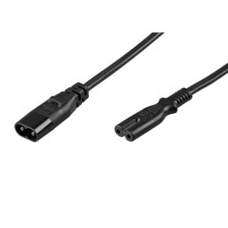 Goobay Cable de Alimentación Extensor C7/C8 2m Negro