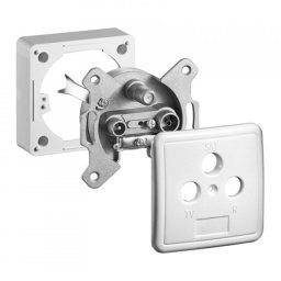 Goobay Base de Superficie con Marco para Toma de TV/SAT/Radio Blanco