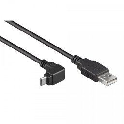 Goobay Cable USB 2.0 a Micro USB Acodado Macho/Macho 1.8m Negro
