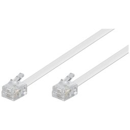 Goobay Cable de Teléfono RJ11 6P4C Macho/Macho 15m Blanco