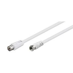 Goobay Cable Coaxial Antena a Conector F Hembra/Macho 2.5m Blanco