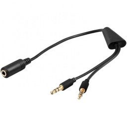 Goobay Cable Adaptador Jack 3.5mm a 2xJack 3.5mm Hembra/Macho 40cm Negro