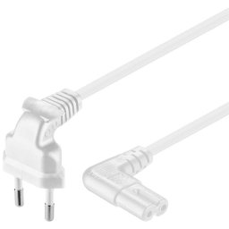 Goobay Cable de Alimentación IEC-320/C7 Acodado 2m Blanco