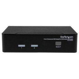 Startech Conmutador Switch Profesional KVM 2 Puertos Vídeo DisplayPort USB con Audio