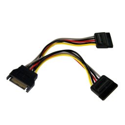 Startech Cable Adaptador Bifurcador Divisor Splitter de Alimentación SATA de 0,15m 2x Hembra