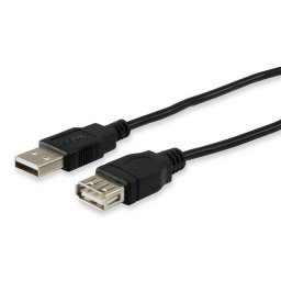 Equip Cable USB 2.0 AM/AH Alargador Macho/Hembra 5m Negro
